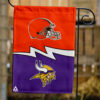 Browns vs Vikings House Divided Flag, NFL House Divided Flag