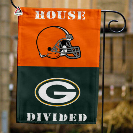 Browns vs Packers House Divided Flag, NFL House Divided Flag