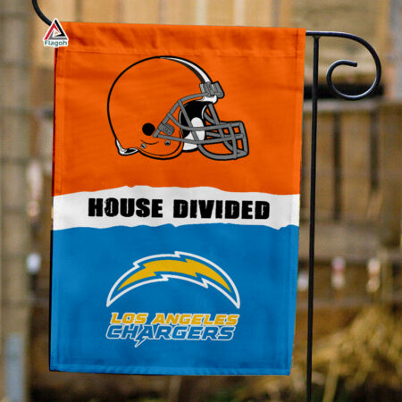 Browns vs Chargers House Divided Flag, NFL House Divided Flag