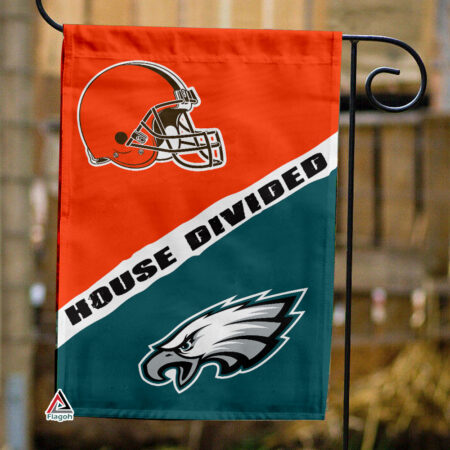 Browns vs Eagles House Divided Flag, NFL House Divided Flag
