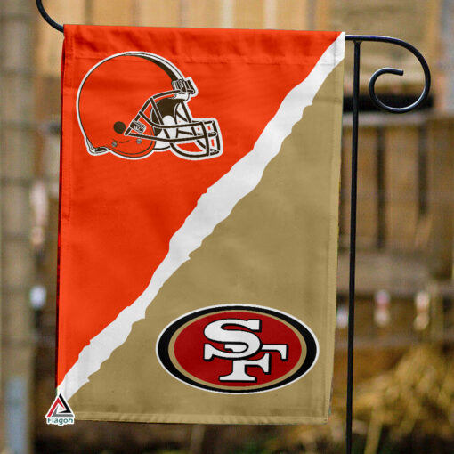 Browns vs 49ers House Divided Flag, NFL House Divided Flag