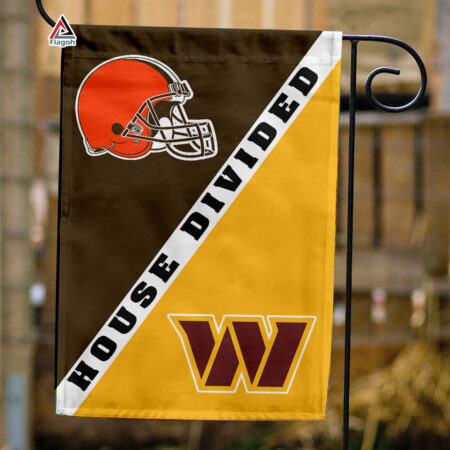 Browns vs Commanders House Divided Flag, NFL House Divided Flag
