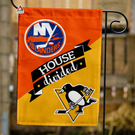 Islanders vs Penguins House Divided Flag, NHL House Divided Flag