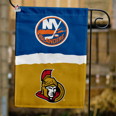Islanders vs Senators House Divided Flag, NHL House Divided Flag