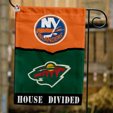 Islanders vs Wild House Divided Flag, NHL House Divided Flag