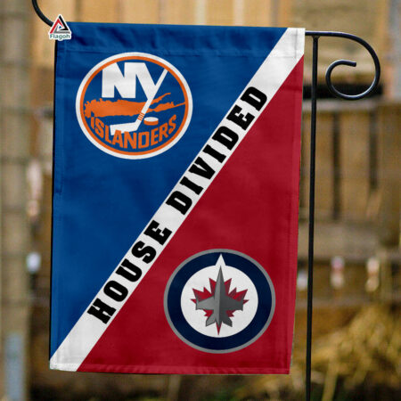 Islanders vs Jets House Divided Flag, NHL House Divided Flag