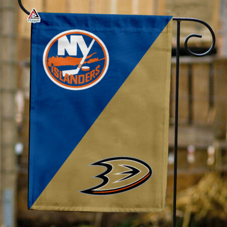 Islanders vs Ducks House Divided Flag, NHL House Divided Flag