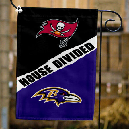 Buccaneers vs Ravens House Divided Flag, NFL House Divided Flag