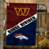 Commanders vs Broncos House Divided Flag, NFL House Divided Flag, NFL House Divided Flag