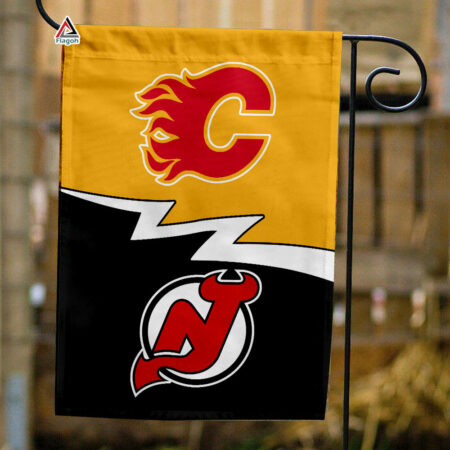 Flames vs Devils House Divided Flag, NHL House Divided Flag