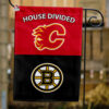 Flames vs Bruins House Divided Flag, NHL House Divided Flag
