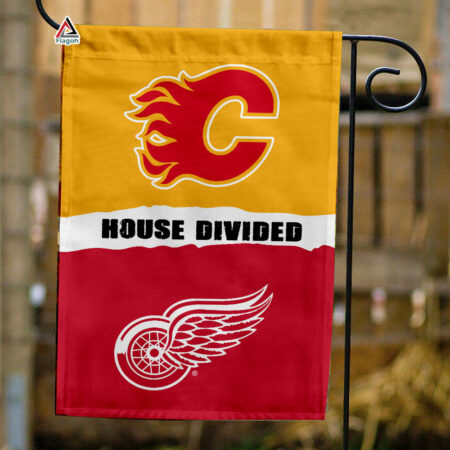 Flames vs Red Wings House Divided Flag, NHL House Divided Flag