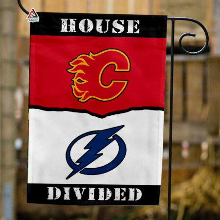 Flames vs Lightning House Divided Flag, NHL House Divided Flag