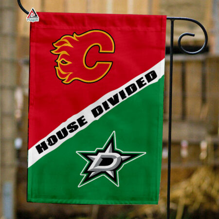 Flames vs Stars House Divided Flag, NHL House Divided Flag