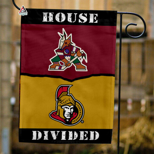 Coyotes vs Senators House Divided Flag, NHL House Divided Flag