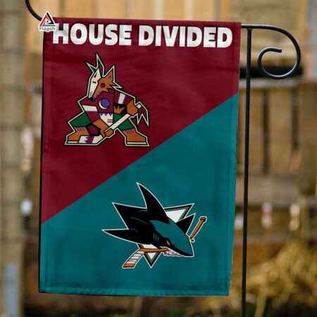 Coyotes vs Sharks House Divided Flag, NHL House Divided Flag