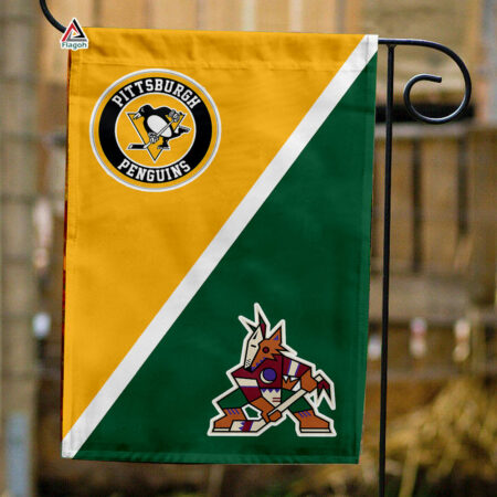 Penguins vs Coyotes House Divided Flag, NHL House Divided Flag