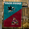 Sharks vs Coyotes House Divided Flag, NHL House Divided Flag