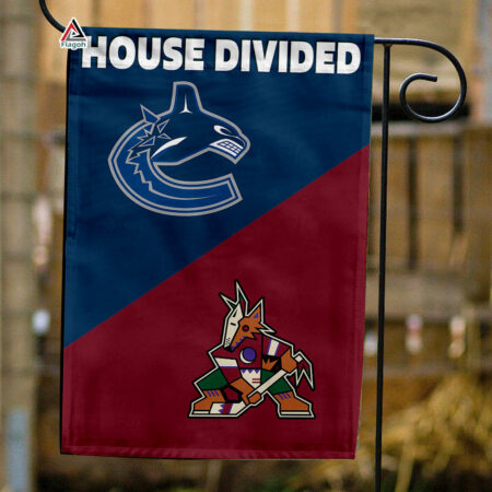 Canucks vs Coyotes House Divided Flag, NHL House Divided Flag