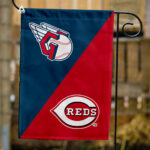 Guardians vs Reds House Divided Flag, MLB House Divided Flag