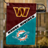 Commanders vs Dolphins House Divided Flag, NFL House Divided Flag, NFL House Divided Flag