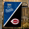 Royals vs Reds House Divided Flag, MLB House Divided Flag, MLB House Divided Flag