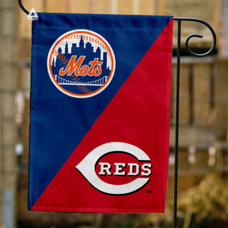 Mets vs Reds House Divided Flag, MLB House Divided Flag