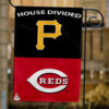 Pirates vs Reds House Divided Flag, MLB House Divided Flag, MLB House Divided Flag