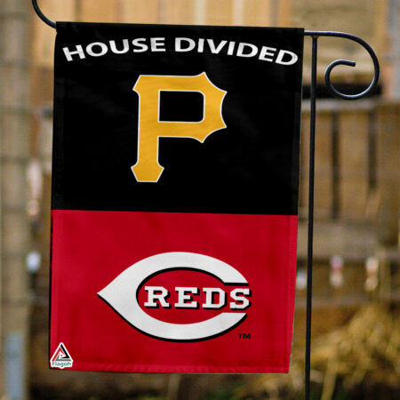 Pirates vs Reds House Divided Flag, MLB House Divided Flag