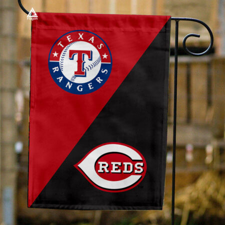 Rangers vs Reds House Divided Flag, MLB House Divided Flag