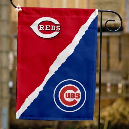 Reds vs Cubs House Divided Flag, MLB House Divided Flag