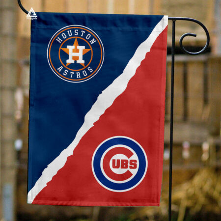 Astros vs Cubs House Divided Flag, MLB House Divided Flag