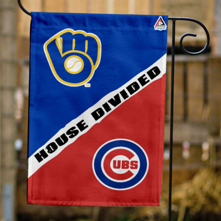 Brewers vs Cubs House Divided Flag, MLB House Divided Flag