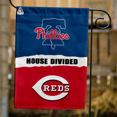 Phillies vs Reds House Divided Flag, MLB House Divided Flag