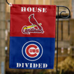 Cardinals vs Cubs House Divided Flag, MLB House Divided Flag