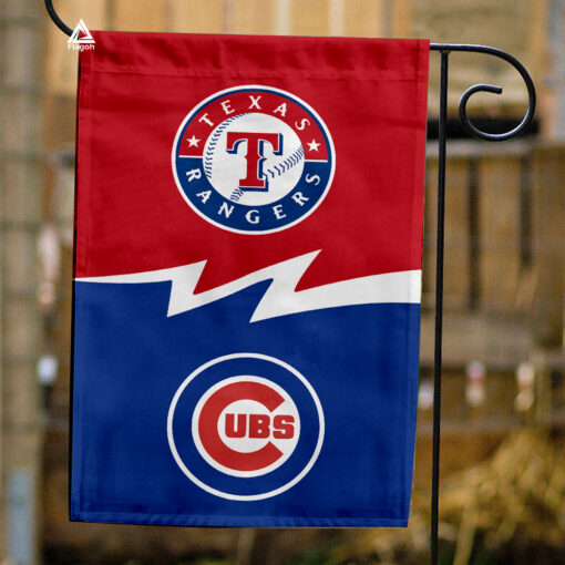 Rangers vs Cubs House Divided Flag, MLB House Divided Flag