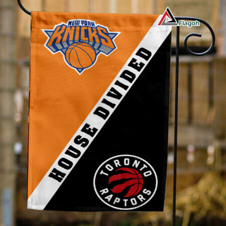 Knicks vs Raptors House Divided Flag, NBA House Divided Flag