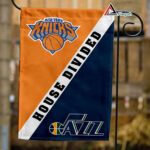 Knicks vs Jazz House Divided Flag, NBA House Divided Flag