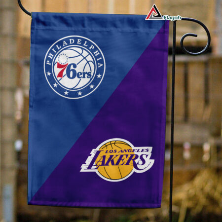 76ers vs Lakers House Divided Flag, NBA House Divided Flag