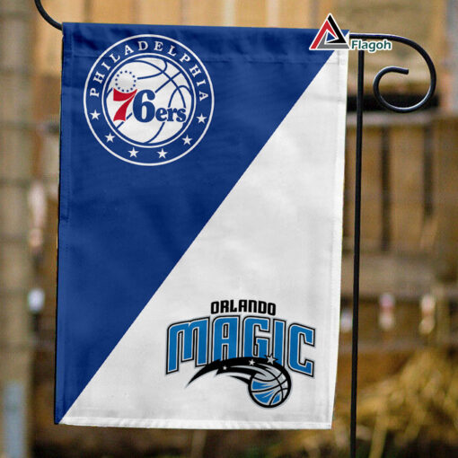 76ers vs Magic House Divided Flag, NBA House Divided Flag