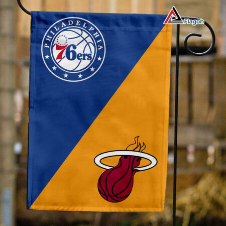 76ers vs Heat House Divided Flag, NBA House Divided Flag