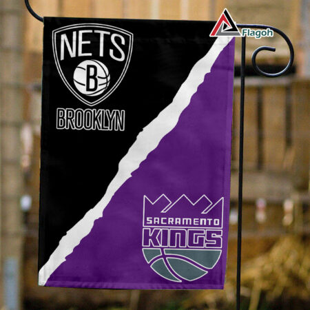 Nets vs Kings House Divided Flag, NBA House Divided Flag