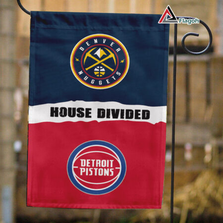 Nuggets vs Pistons House Divided Flag, NBA House Divided Flag