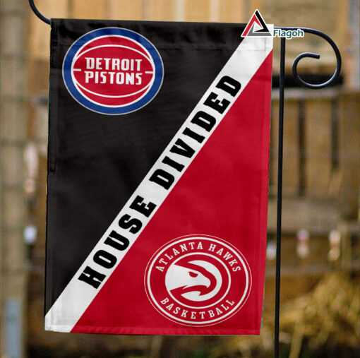 Pistons vs Hawks House Divided Flag, NBA House Divided Flag