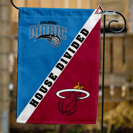 Magic vs Heat House Divided Flag, NBA House Divided Flag