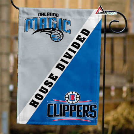 Magic vs Clippers House Divided Flag, NBA House Divided Flag