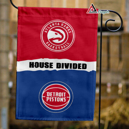 Hawks vs Pistons House Divided Flag, NBA House Divided Flag