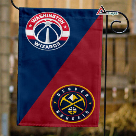 Wizards vs Nuggets House Divided Flag, NBA House Divided Flag