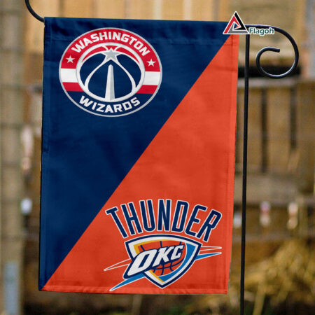 Wizards vs Thunder House Divided Flag, NBA House Divided Flag