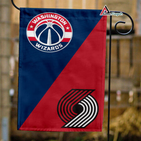 Wizards vs Trail Blazers House Divided Flag, NBA House Divided Flag
